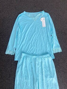 NWT! Sky Blue Wiwi Bamboo Super Soft Pajama Set Long Sleeve / Womens Size Small